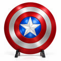 Full size Captain America shield replica front view with red white and blue Avengers design