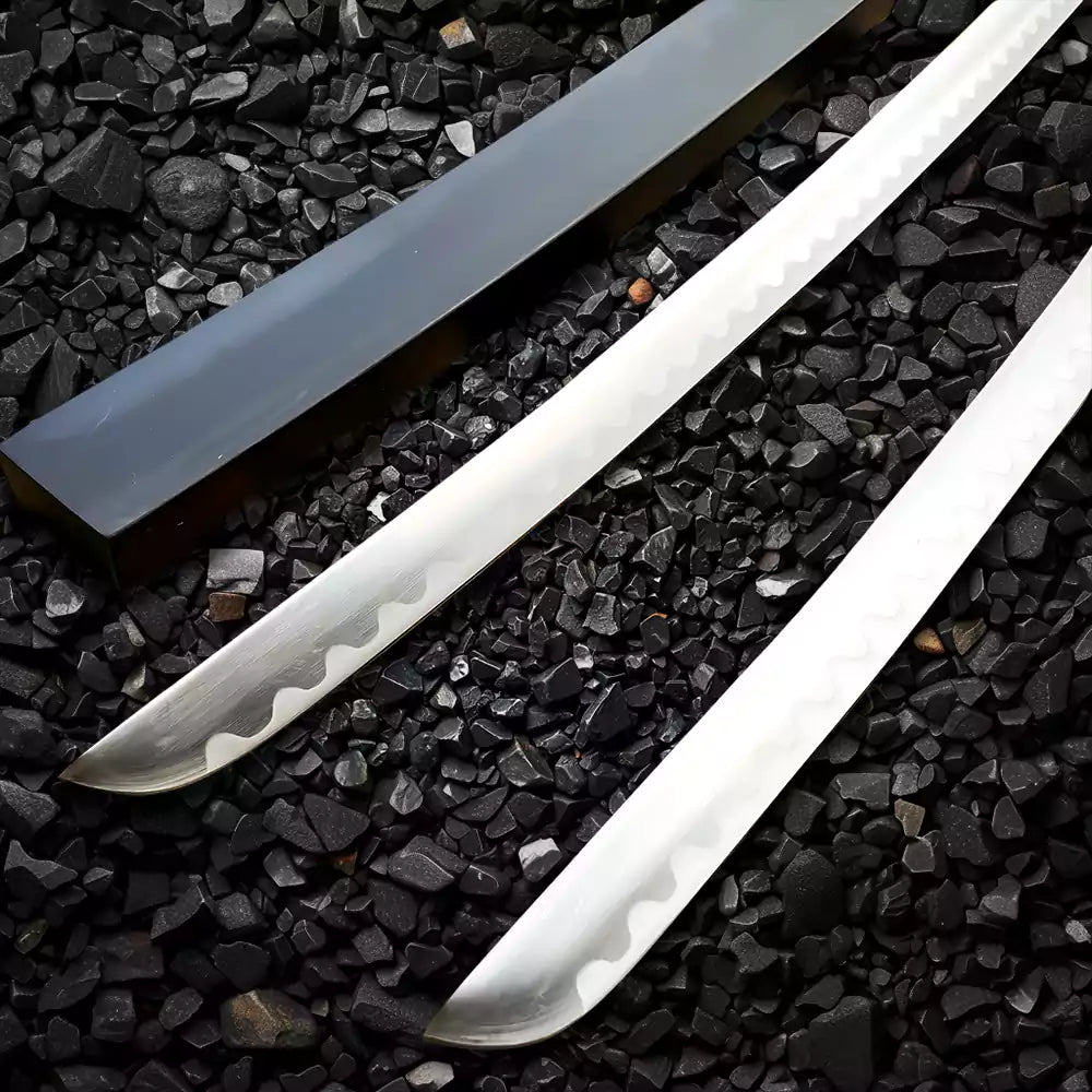 Detailed twin samurai Deadpool 3 Swords cosplay prop